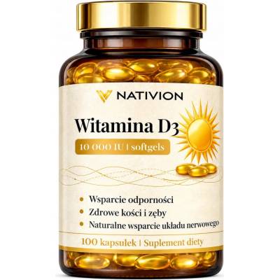 Nativia Vitamin D3 10000 IU 100 kapslí