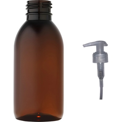 Tera plastová lahvička hnědás transparentní pumpičkou 150 ml