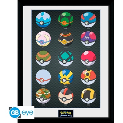 POKEMON - Framed print "Pokeballs", PFC2076