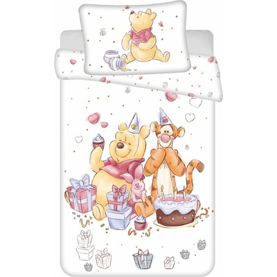 Biela bavlnená detská obliečka do postieľky 100x135 WTP "Birthday party" Jerry Fabrics