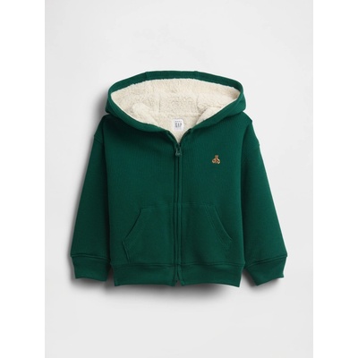 GAP Baby zateplená mikina s vaflovým vzorem Zelená