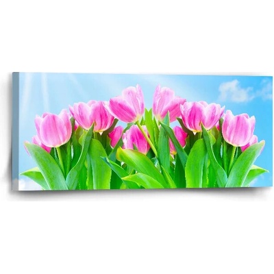 Sablio Obraz Ružové Tulipány - 110x50 cm