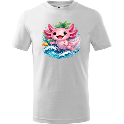 Detské tričko Axolotl vo vlne biela