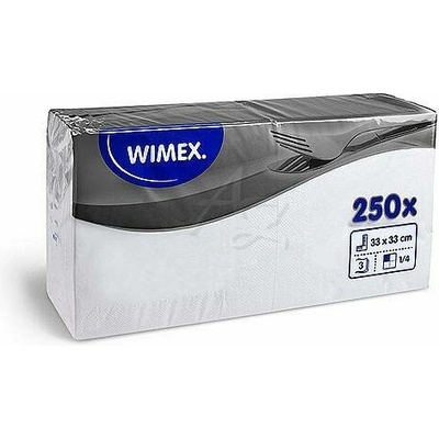 Wimex papírové ubrousky 3V bílé 250ks 33x33cm