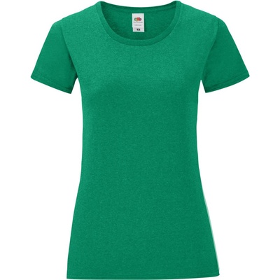 Fruit of the Loom LADY-FIT ICONIC 150 T / Дамска тениска с къс ръкав - зелен меланж S (161432r8501)