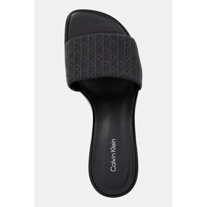 Calvin Klein чехли с дебел ток дамски BLOCK HEEL SANDAL AOP