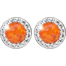 JSB Bijoux Opály s krištáľovými kameňmi Swarovski Orange 92400040oran (Ag 925/1000, 1,4 g)