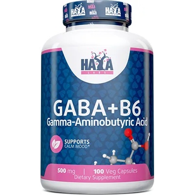 Haya Labs Витамини HAYA LABS GABA + B-6 / 500mg, 100 Vcaps