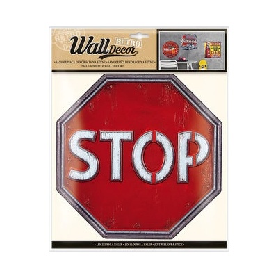 Wall decor Retro STOP - samolepiaca dekorácia 30,5x38 cm