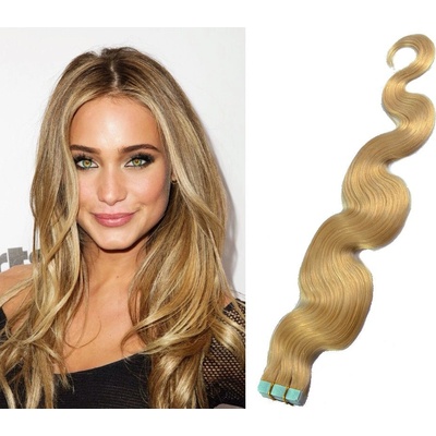 Vlasy pro metodu Pu Extension / TapeX / Tape Hair / Tape IN 60cm vlnité - prírodná blond