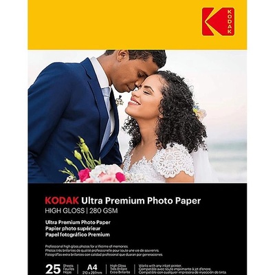 Kodak Фотохартия KODAK Ultra Premium A/4 гланцова 280g 25 листа/пакет KO-9891261 (KO-9891261)