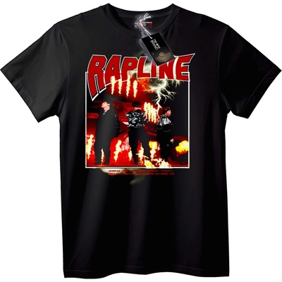 NOONEBRAND Тениска Rapline огън и мълнии - 2XL, Black
