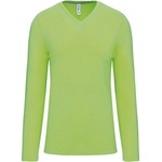 Kariban v-neck k358 / Мъжка тениска с дълъг ръкав - лайм m (20k35812202)