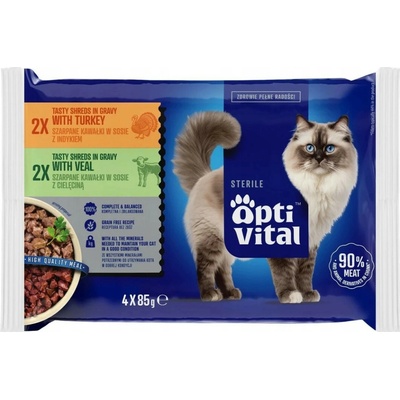 OPTIVITAL Sterile Turkey and veal 4 x 85 g