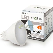 Ecolight LED žiarovka MR16 12V 8W neutrálna biela