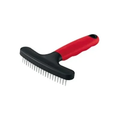 Ferplast Gro Dog rake - Гребен с метални заоблени зъбци, елиминира възлита от подкосъма, 14, 8 x 11, 4 x h 3 см