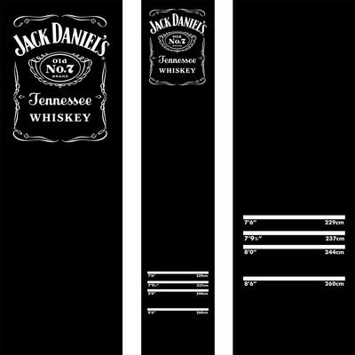 JACK DANIELS s logom JD 290x60cm, čierny, s povrchom zo systetického vlákna Gumový koberec