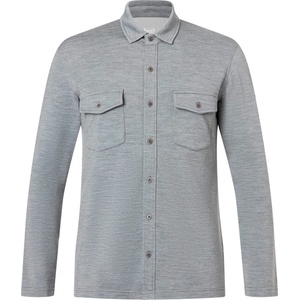 super. natural Мъжка риза с копчета super. natural Adventure Shirt Merino shirt - Cashmere Grey Melange - размер XL (216-4298-0514)