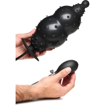 Image 1 of Master Series Ass Puffer Nubbed Inflatable Silicone Anal Plug Black