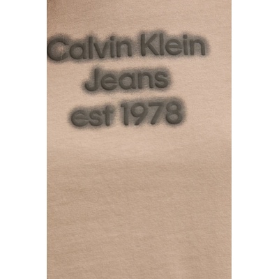 Calvin Klein Jeans Памучна тениска Calvin Klein Jeans в бежово J20J224988 (J20J224988)