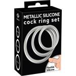 You2Toys Metallic Silicone Cock Ring Set - superlove