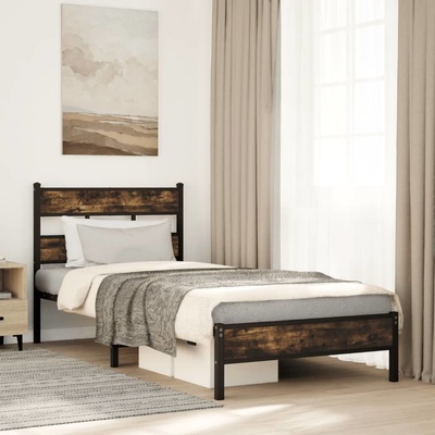 vidaXL Postel bez matrace s čelem dub sonoma