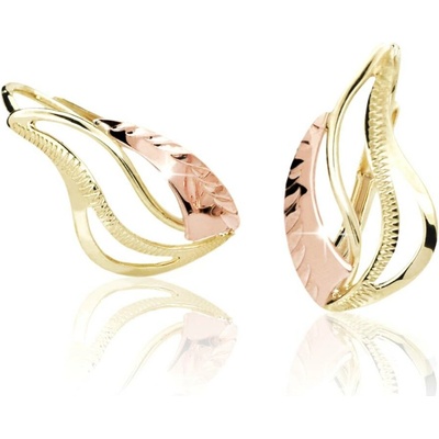 Cutie Jewellery - gold Zlaté ručně porývané náušnice M478