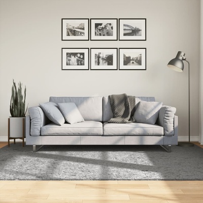 vidaXL Шаги килим с дълъг косъм, модерен, сив, 160x230 см (375259)