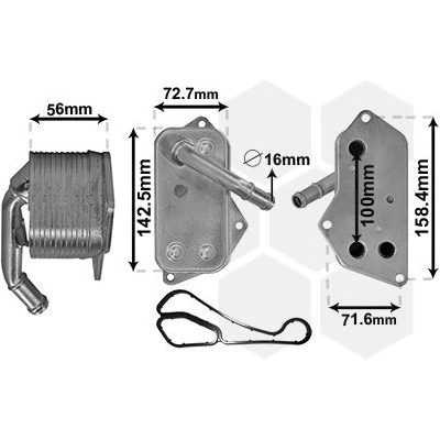 Olejový chladič, motorový olej VAN WEZEL 06013701