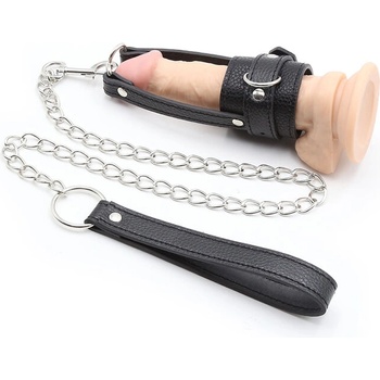 Image 1 of OHMAMA Калъф за пенис от веган кожа с метален повод ohmama