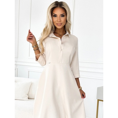 Numoco Плавна рокля с колан - бежова Numoco SANDY numoco | Bezhov | ЖЕНИ | S