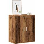 vidaXL Шкаф за обувки 60 x 35 x 70 cm Старо дърво (856696)