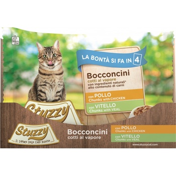 Stuzzy Cat Chunks kuracie a teľacie kúsky 4 x 85 g