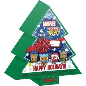 Funko Pocket Pop! 4-pack Marvel - Happy Holidays Tree Box (diamond Collection)