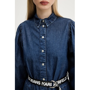 Karl Lagerfeld Jeans Дънкова рокля Karl Lagerfeld Jeans в тъмносиньо къса със стандартна кройка A3W13014 (A3W13014)