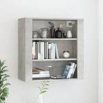 vidaXL Стенен шкаф, бетонно сив, 80x33x80 см, инженерно дърво (816596)