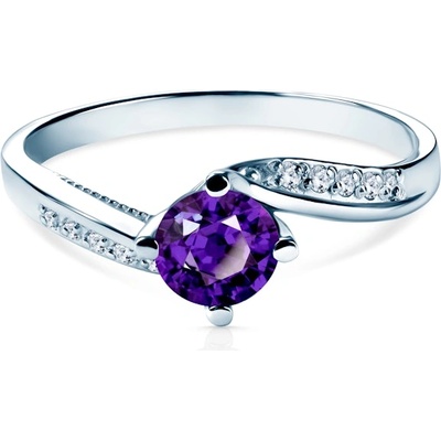 SAVICKI Годежен пръстен Savicki: бяло злато, аметист, диаманти
