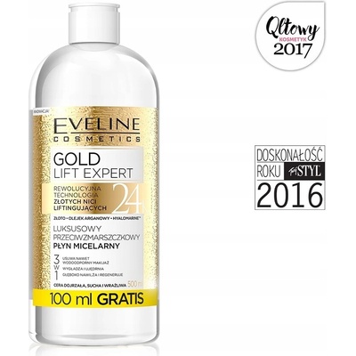 Eveline Cosmetics Gold Lift Expert Protivrásková micelární voda 3 v 1 500 ml