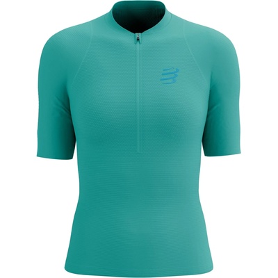 Compressport Дамска тениска Compressport Women's Trail Racing Postural S/S Top Running shirt - Pool Blue (916-3351-0412)