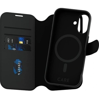 PanzerGlass® CARE púzdro Apple iPhone 16 MagSafe Wallet 2v1 čierny