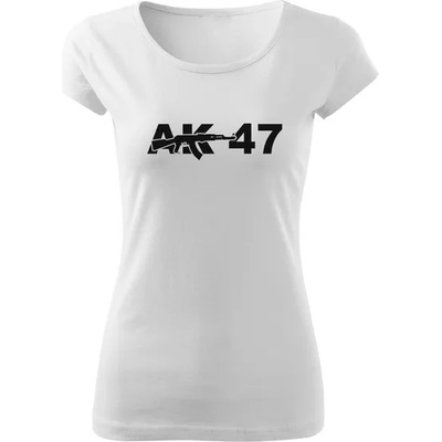 DRAGOWA дамска тениска, ak47, бяла, 150г/м2 (6464)