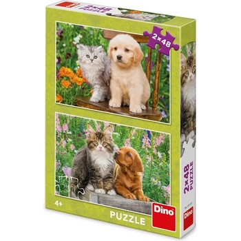 Dino - Puzzle 2x48 Psík a mačička - 40 - 99 piese