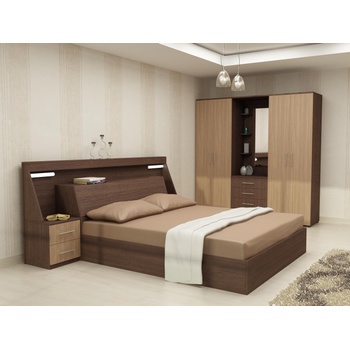 Image 1 of DST Спален комплект за матрак 164/190, Lazur-dst, венге и дъб амбер