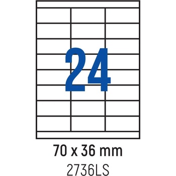Spree Етикети лепящи 24 бр. , 70.0x36.0 мм, 100 л. , A4, кант 2 (3800884029985)