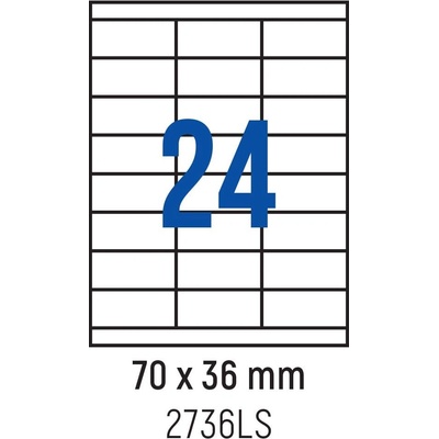 Spree Етикети лепящи 24 бр. , 70.0x36.0 мм, 100 л. , A4, кант 2 (3800884029985)
