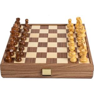 Manopoulos Луксозен шах Manopoulos - Walnut, 27 x 27 cm, с фигури Staunton 6.4 cm (SKW4130K)