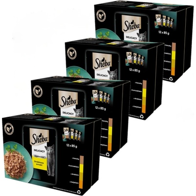 Sheba Select Slices in jelle drůbeží kapsa kuře, krůta, kachna, drůbež 48 x 85 g