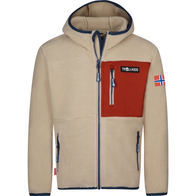TROLLKIDS Детско поларено яке Trollkids Kid's Aurlandsfjord Jacket Fleece jacket - Desert / Mystic Blue / Red Clay - размер 122 (EU) (703-3292-0221)