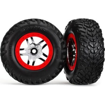 Traxxas колело 2.2/3.0", диск SCT Split-Spoke сребърен-червен, гума SCT S1 (2)
