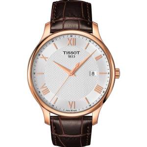 Tissot Мъжки часовник Tissot Tradition 063.610. 36.038. 00, Кафяв / Златен (TIS063.610.36.038.00) Часовници